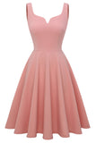 Blush Solid Vintage Swing Dress