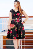 Black Rose Printed Dress