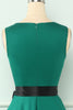 Load image into Gallery viewer, Green V Neck Vintage Dress with Sleeves