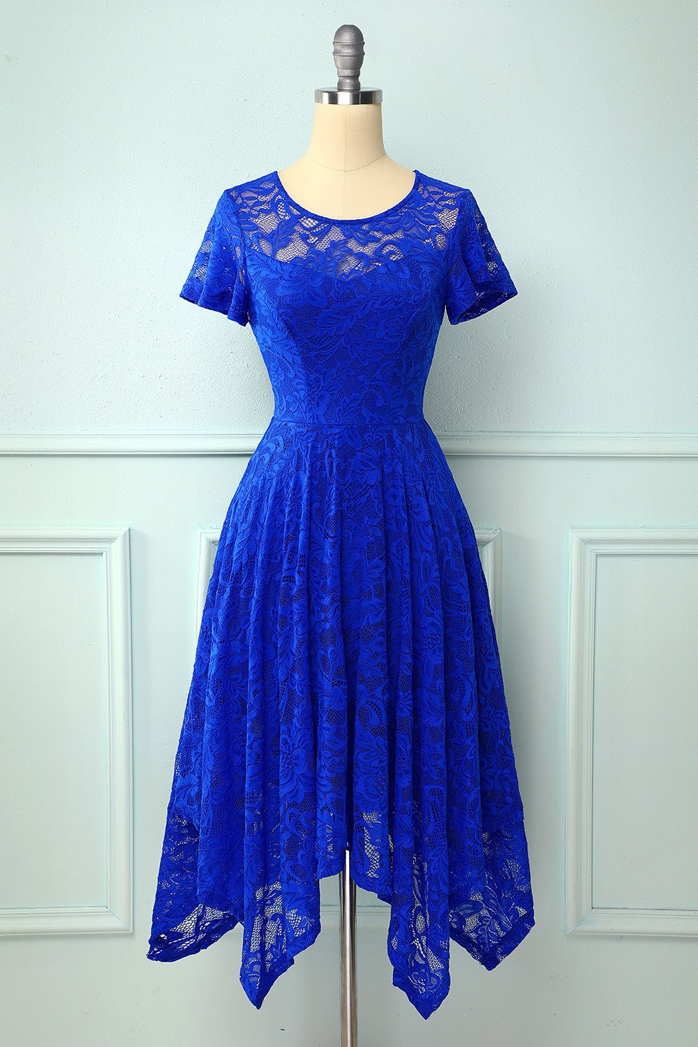 Royal Blue Asymmetrical Midi Dress