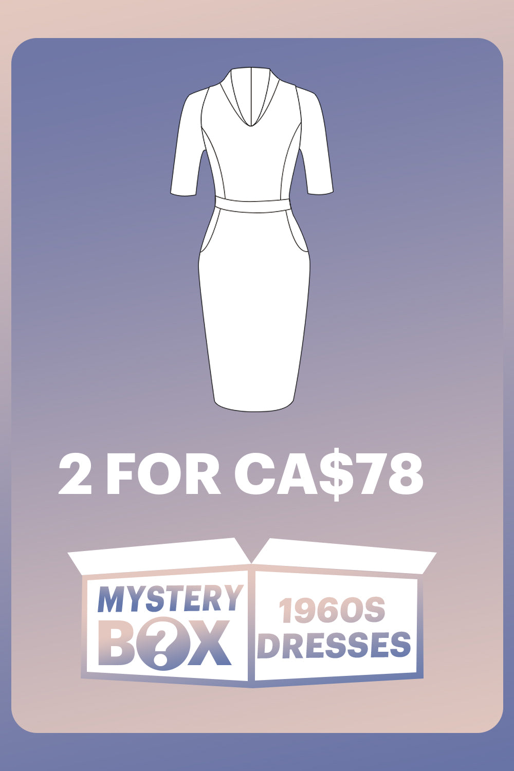 ZAPAKA MYSTERY BOX of 2Pc 1960s Dresses