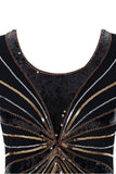 Black Sequins Fringe 1920s Flapper Dress