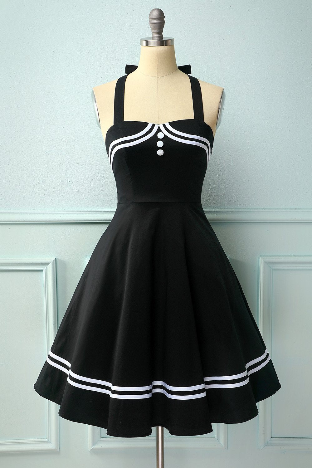 Black 50s Rockabilly Pin Up Dress