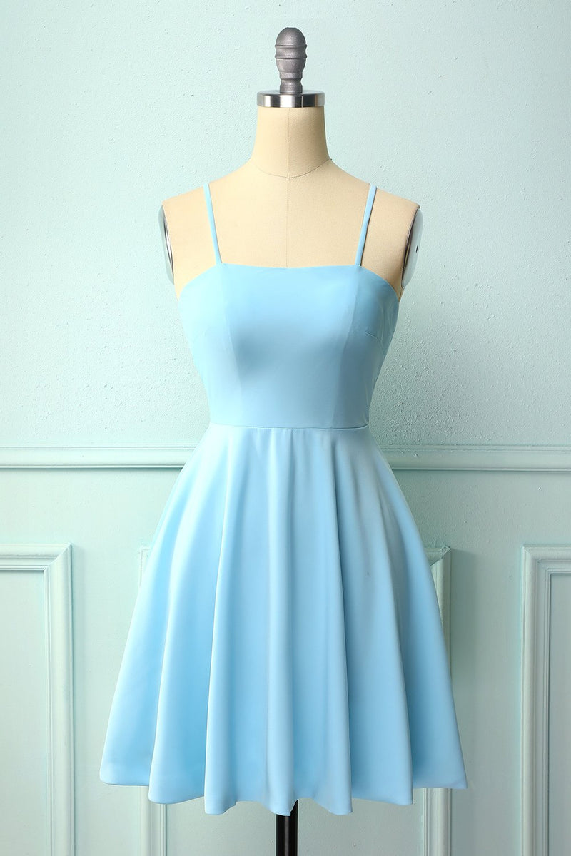 Load image into Gallery viewer, Blue Open Back Cocktail Dress