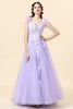 Load image into Gallery viewer, A Line Sweetheart Purple Long Prom Dress with Appliques