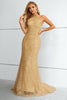 Load image into Gallery viewer, Yellow Halter Neck Mermaid Prom Dress