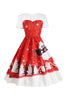 Load image into Gallery viewer, Christmas Snowflake Red Vintage Print Dress