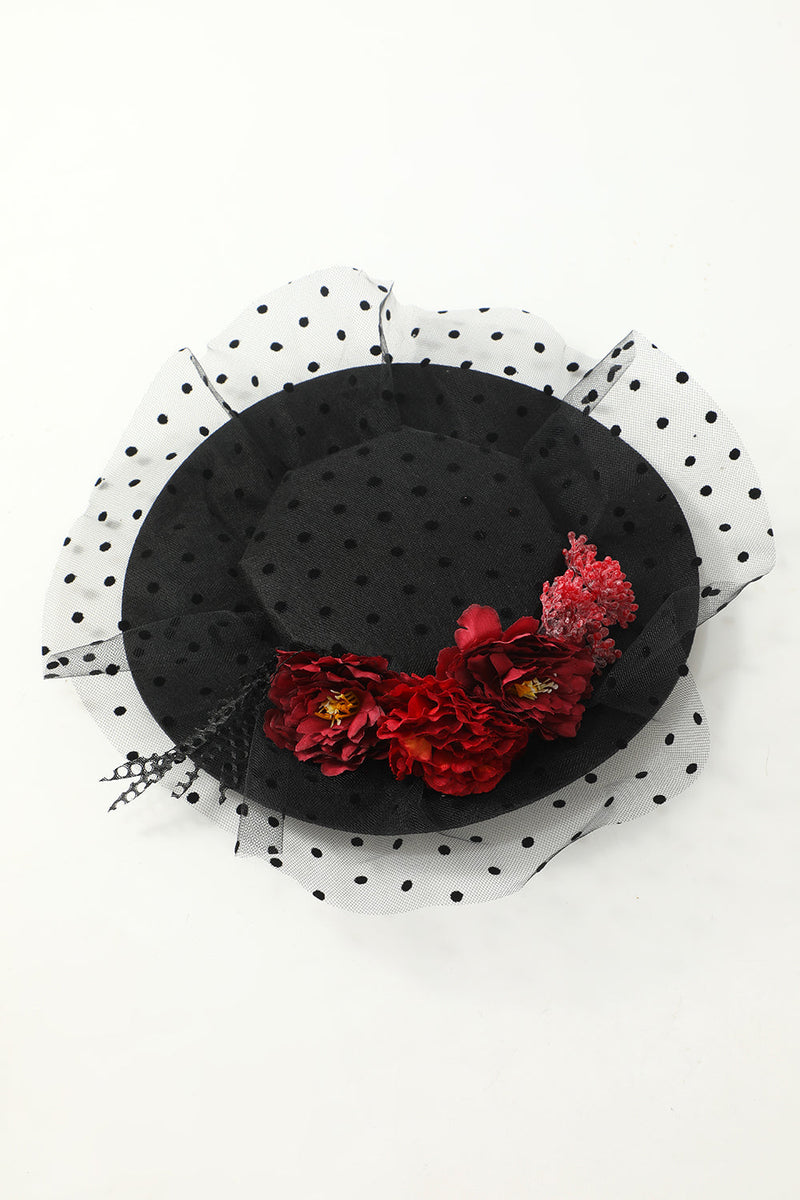 Load image into Gallery viewer, Black Halloween Top Hat With Flowers