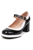 Load image into Gallery viewer, Black Round Toe Shoes With Adjustable Strap