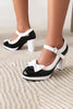 Load image into Gallery viewer, Black Pointed Toe Adjustable Strap Vintage Shoes