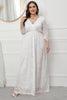 Load image into Gallery viewer, Plus Size V-Neck Lace Pink Mother Of The Bride Dress