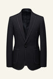 Dark Blue Notched Lapel 2 Piece Men's Suits