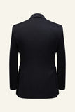 Dark Blue Notched Lapel 2 Piece Men's Suits