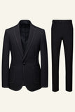 Dark Blue Notched Lapel 2 Piece Men's Suits