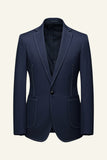 Dark Blue Notched Lapel 2 Piece Men's Suits