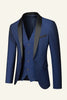 Load image into Gallery viewer, Dark Blue Shawl Lapel 3 Piece Men&#39;s Wedding Suits
