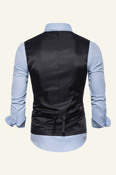Lapel Collar Men's Suit Check Vest