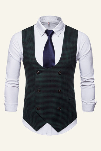 Dark Green Lapel Double Breasted Men's Suit Vest