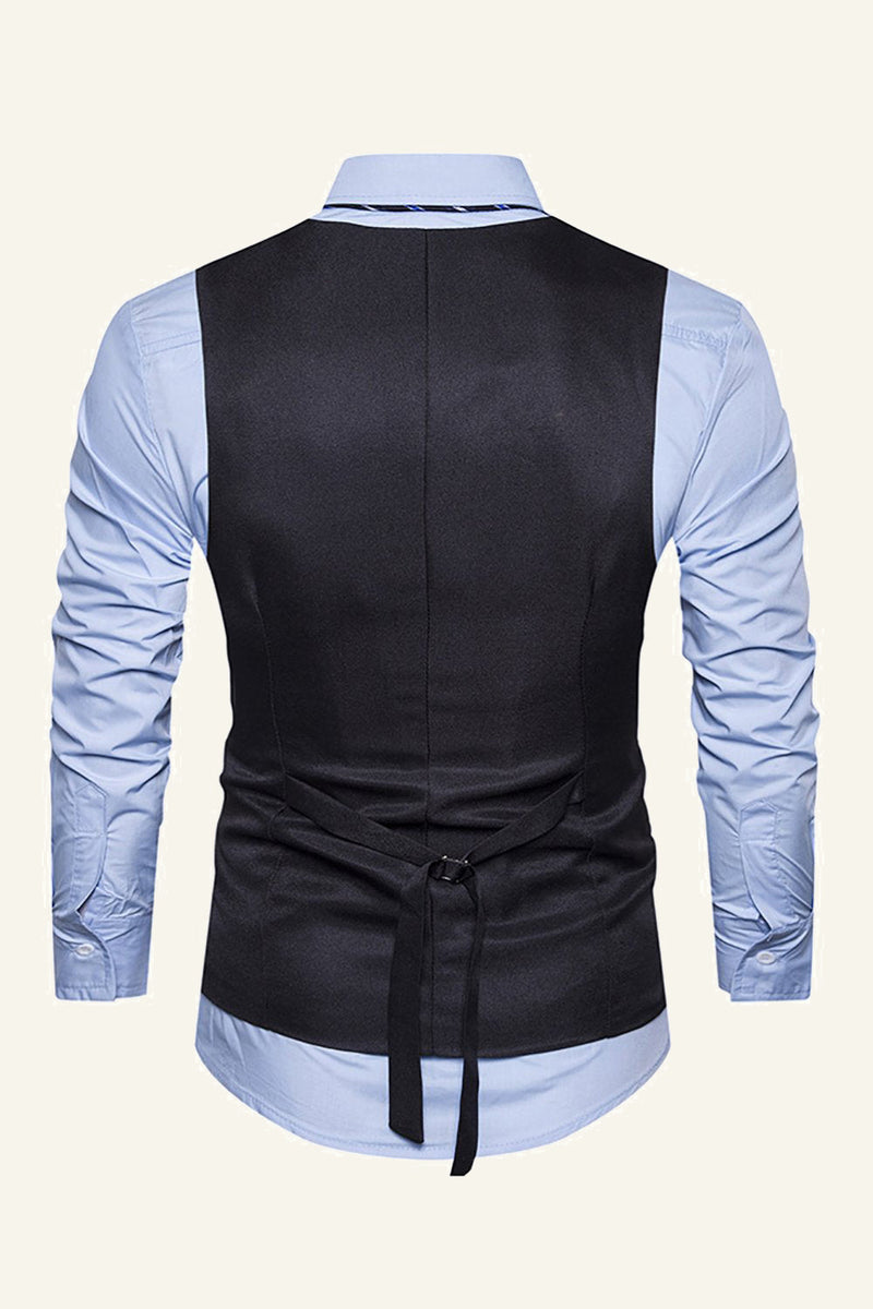 Load image into Gallery viewer, Black Single Breasted Lapel Men&#39;s Vest