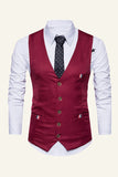 Black Single Breasted Lapel Men's Vest