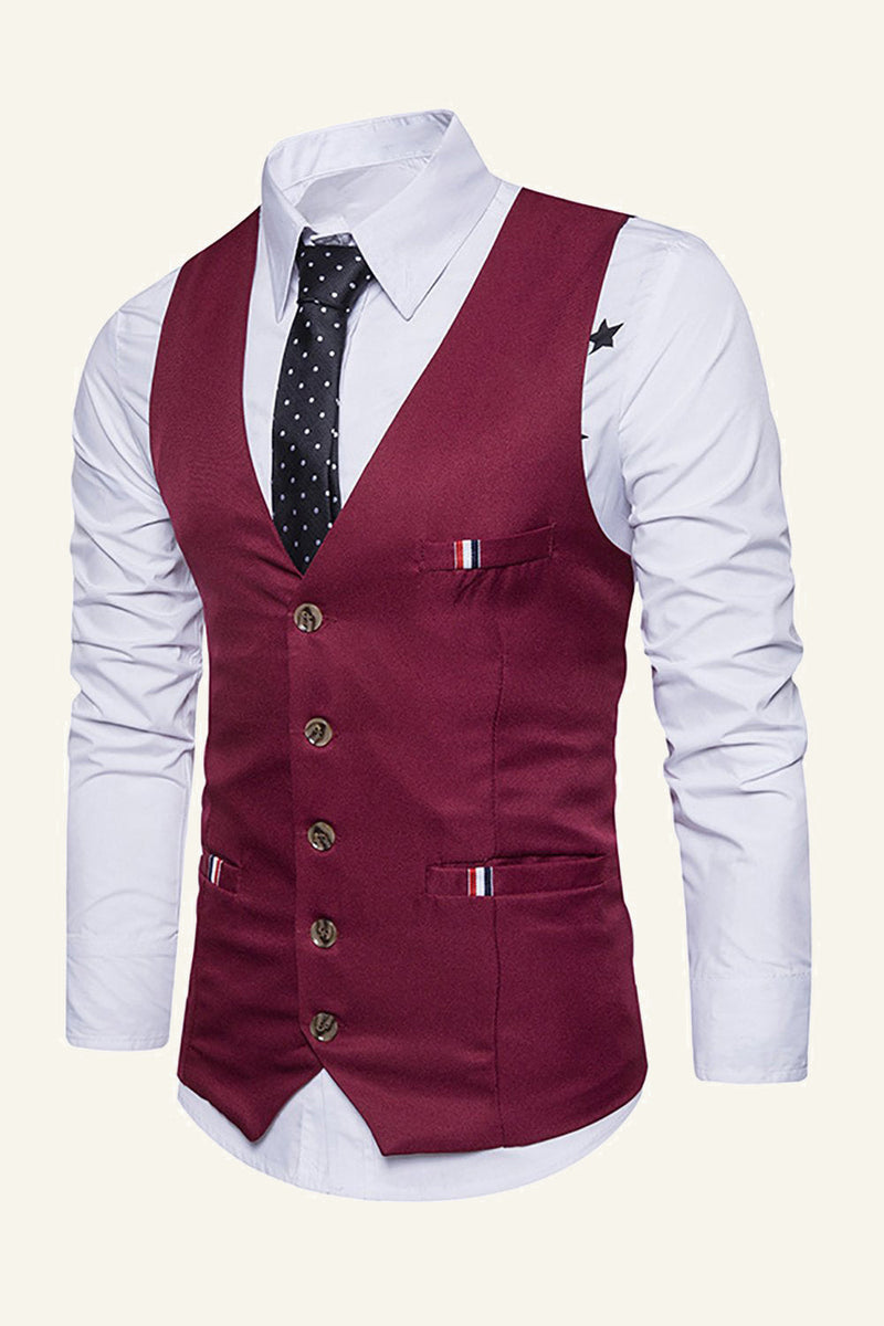 Load image into Gallery viewer, Black Single Breasted Lapel Men&#39;s Vest