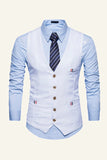 Black Single Breasted Lapel Men's Vest