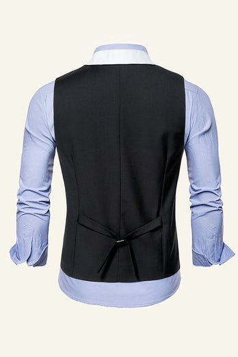 Black Shawl Lapel Double Breasted Men's Suit Vest