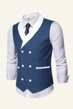 Black Shawl Lapel Double Breasted Men's Suit Vest