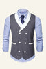 Load image into Gallery viewer, Black Shawl Lapel Double Breasted Men&#39;s Suit Vest