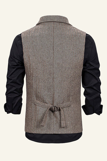 Notch Lapel Single Breasted Men's Suit Vest