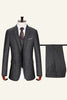 Load image into Gallery viewer, Burgundy Notched Lapel Plaid 3 Piece Men Suits