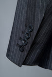 Black Pinstriped Double-Breasted 3-Piece Men's Suit