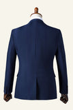 Navy Notched Lapel 3-Piece Men's Suit