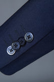 Navy Notched Lapel 3-Piece Men's Suit