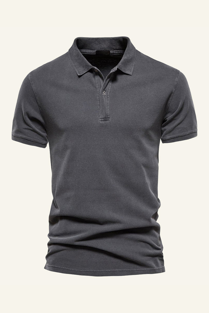 Load image into Gallery viewer, Classic Grey Green Regular Fit Collared Short Sleeves Men&#39;s Polo Shirt