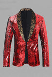 Sparkly Golden Sequins Shawl Lapel Men's Blazer