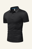 Black Short-Sleeves Casual Polo Shirt