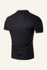 Load image into Gallery viewer, Black Short-Sleeve Casual Polo Shirt