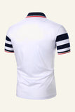 Stripes Black Short Sleeves Casual Polo Shirt