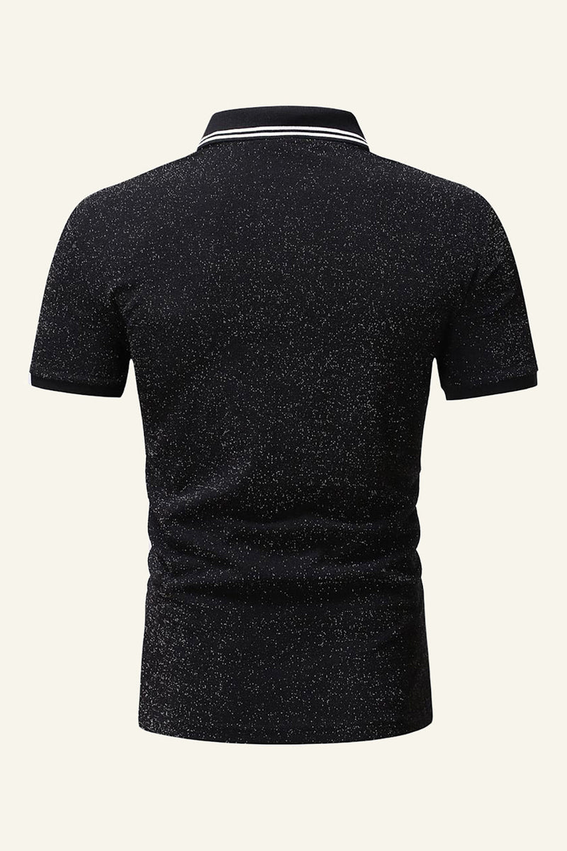 Load image into Gallery viewer, Slim Fit Black Short Sleeves Casual Polo Shirt