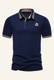 Slim Fit Navy Short Sleeves Polo Shirt