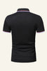 Load image into Gallery viewer, Men&#39;s Black Cotton Short-sleeve Casual Polo Shirt