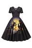 Load image into Gallery viewer, Halloween Party Lace Print Vintage Dress