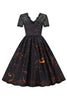 Load image into Gallery viewer, Halloween Party Lace Print Vintage Dress