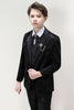 Load image into Gallery viewer, Sparkly Single Breasted Black Boys&#39; 3-Piece Formal Suit Set