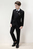 Load image into Gallery viewer, Sparkly Single Breasted Black Boys&#39; 3-Piece Formal Suit Set