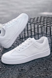 White Lace-Up Casual Shoes For Men