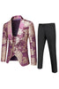 Load image into Gallery viewer, Men&#39;s White Jacquard 3-Piece Shawl Lapel Prom Suits
