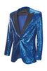 Load image into Gallery viewer, Men&#39;s Royal Blue Sparkly Sequin Peak Lapel Prom Blazer