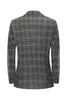 Load image into Gallery viewer, Men&#39;s Grey Plaid 3-Piece Notched Lapel Wedding Suits